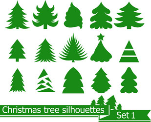 Set of modern christmas trees Royalty Free Vector Image