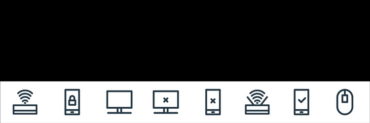computer hardware line icons linear set quality vector image