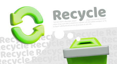 recycle reuse green sign with garbage sorting vector image