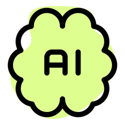 Ai brain used in filed of cybersecurity vector