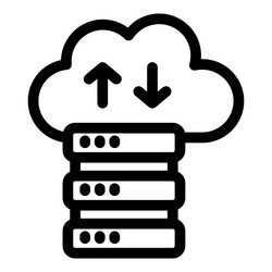 cloud computing data storage server upload vector image