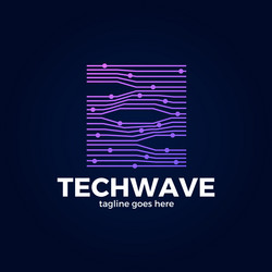 digital network block chain logo technology icon vector image