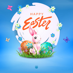 easter with round abstract frame vector image