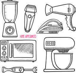 home appliances set vector