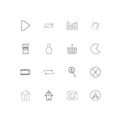 Interface linear thin icons set outlined simple vector