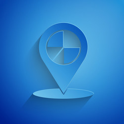 paper cut map pointer with taxi icon isolated vector image