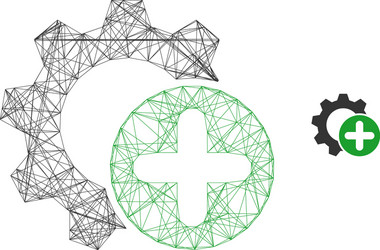 web mesh add settings gear icon vector image