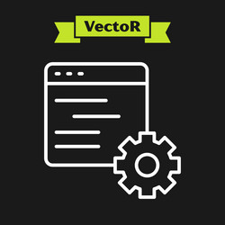 white line computer api interface icon isolated vector image