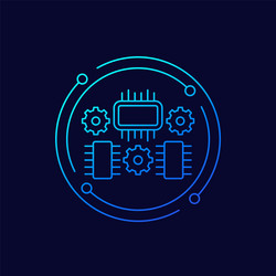 hardware optimization microchips icon linear vector image