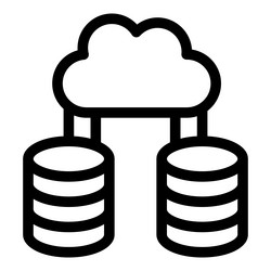 cloud computing connecting databases icon outline vector image