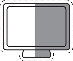 screen computer system device line shadow vector image