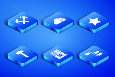 set folder tree two crossed hammers mail server vector image