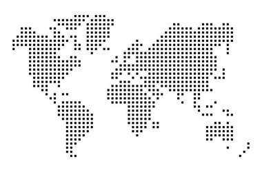 World map drawn with dots simple black Royalty Free Vector