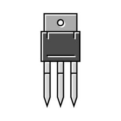 Transistor electronic component color icon vector