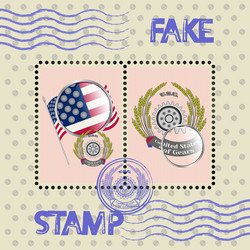 block stamps with dummy flag and emblem vector