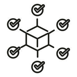 blockchain scheme icon outline digital vector