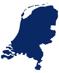 Blue Netherlands Map Silhouette Vector Image