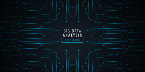 Data analysis technology background with circuit vector