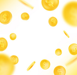 gold coins radial explosion frame background Vector Image