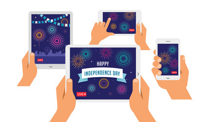 independence day celebration online live video vector