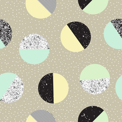 Abstract seamless pattern with textured circles vector