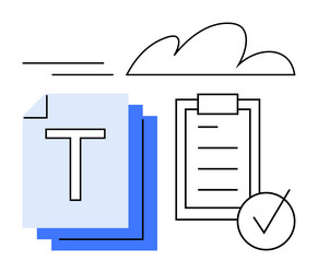 digital files checklist and cloud for task vector image