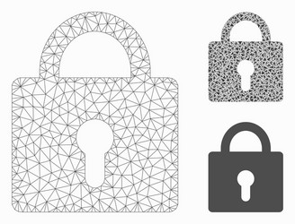 lock mesh wire frame model and triangle vector image
