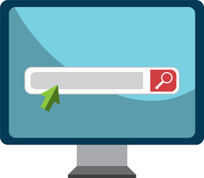 monitor computer with search bar vector image
