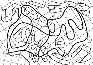 navigation map game in monochrome futuristic ui vector image