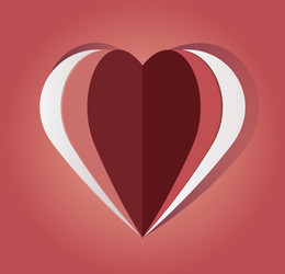 Paper cut out heart vector