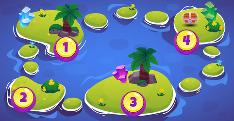 map of game levels with a horizontal image vector image
