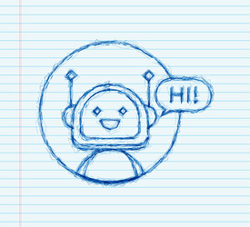 Robot sketch icon bot sign design chatbot symbol vector