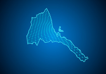 Abstract digital map eritrea with particles vector