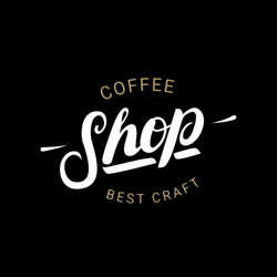 coffee shop handwritten lettering logo badge vector