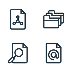 document and files line icons linear set quality vector image