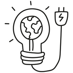 nature conservation concept light bulb with earth Vector Image