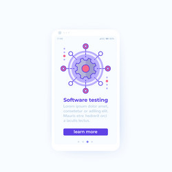 Software testing mobile banner design vector