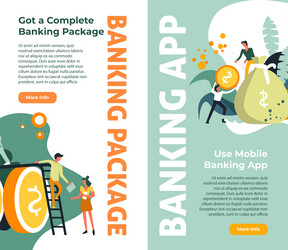 Banking application and package support website vector