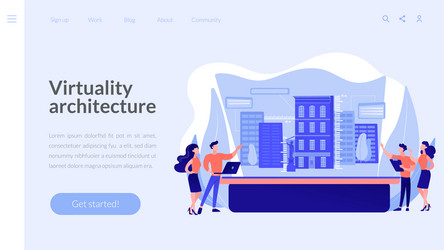 Interactive design visualization concept landing vector