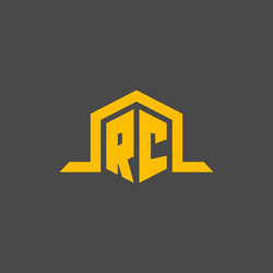 Rc monogram initial logo with hexagon style design vector