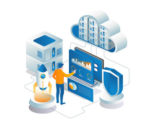 Startup web developer isometric vector