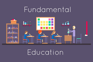 Chemistry education class room flat design vector