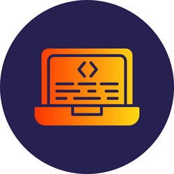 coding glyph circle gradient icon vector image