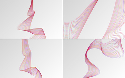 collection of geometric minimal lines pattern set vector image