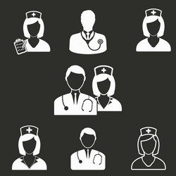 Nurse icon set vector