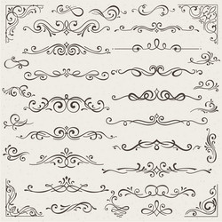 Set of swirl elements for design Royalty Free Vector Image