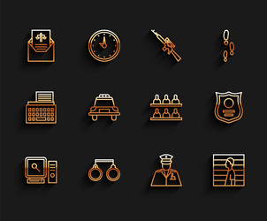 set line search on computer screen handcuffs vector image