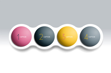 4 steps element bubble chart scheme diagram vector image