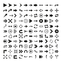 Arrows icon set in flat style on white background vector