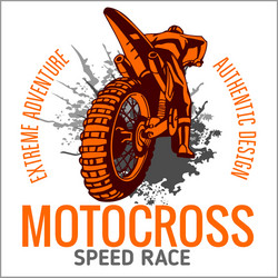 Motocross Sport Emblem Vector Image